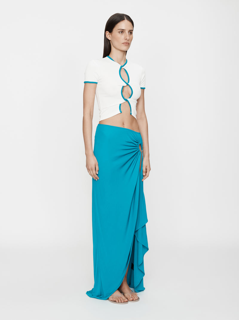 Open Twist Contrast Bind Tee - Image 3