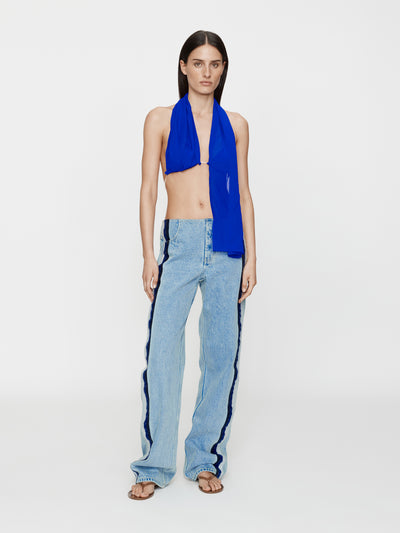 Silk Scarf Chain Bra Top