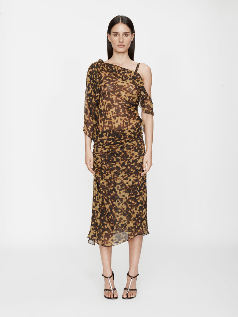 Cord Trimmed Silk Ruche Skirt - Image 5