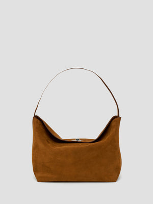 Turnlock Suede Shoulder Bag