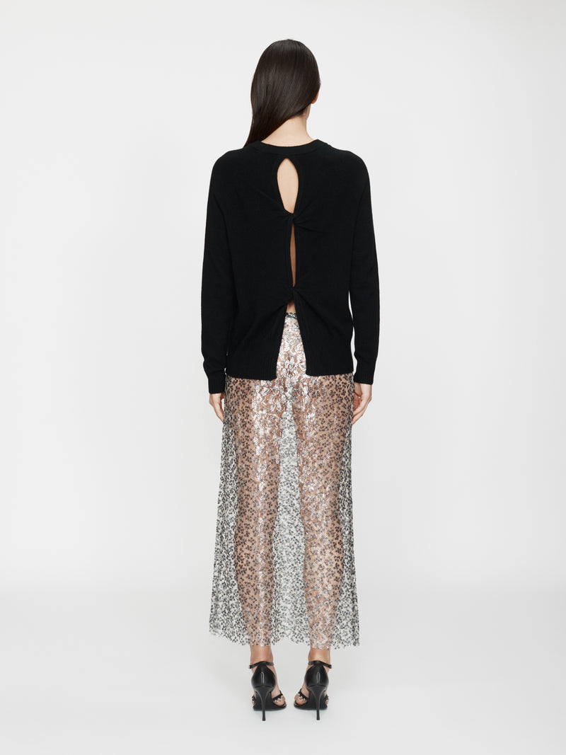 Sequinned Lace Column Skirt - Image 4