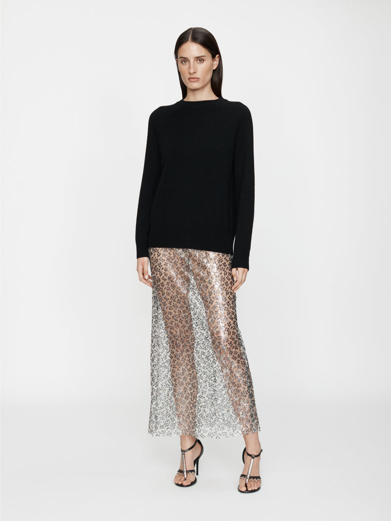 Sequinned Lace Column Skirt - Image 2