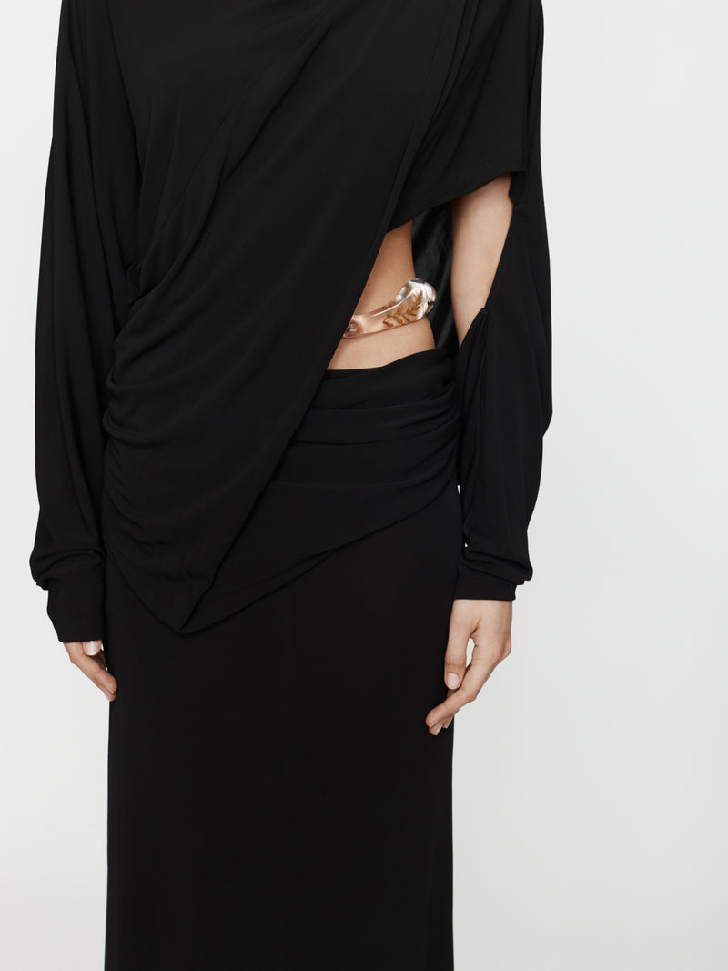 Encased Nature Resin Draped Jersey Dress - Image 3