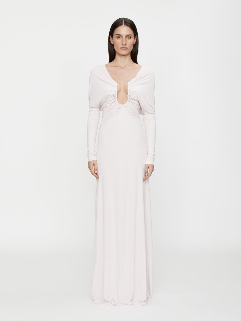Arced Palm Strapless Shawl Gown - Image 1