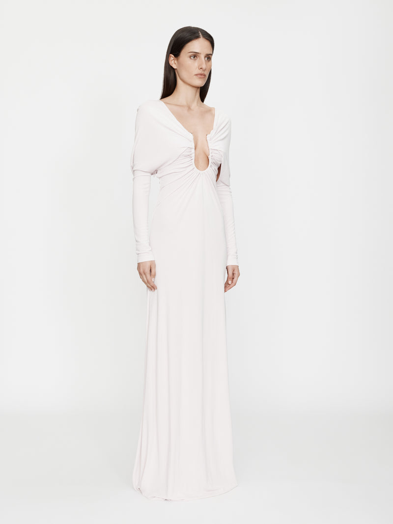 Arced Palm Strapless Shawl Gown - Image 4