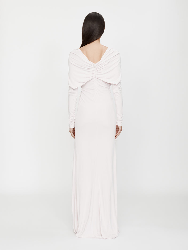 Arced Palm Strapless Shawl Gown - Image 5