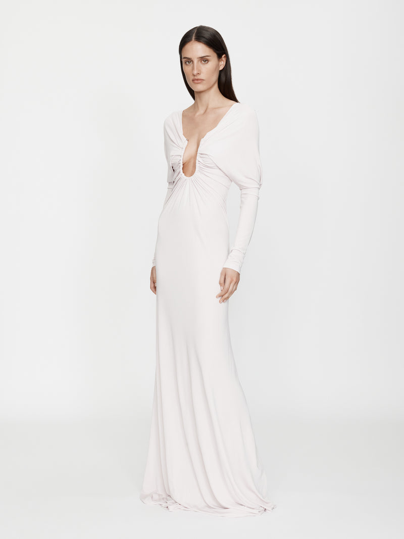 Arced Palm Strapless Shawl Gown - Image 3