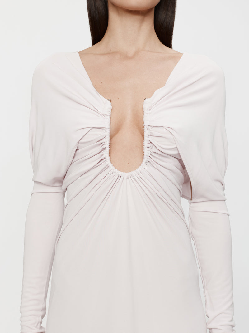 Arced Palm Strapless Shawl Gown - Image 2