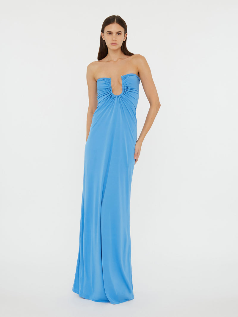Arced Palm Strapless Dress - Image 4