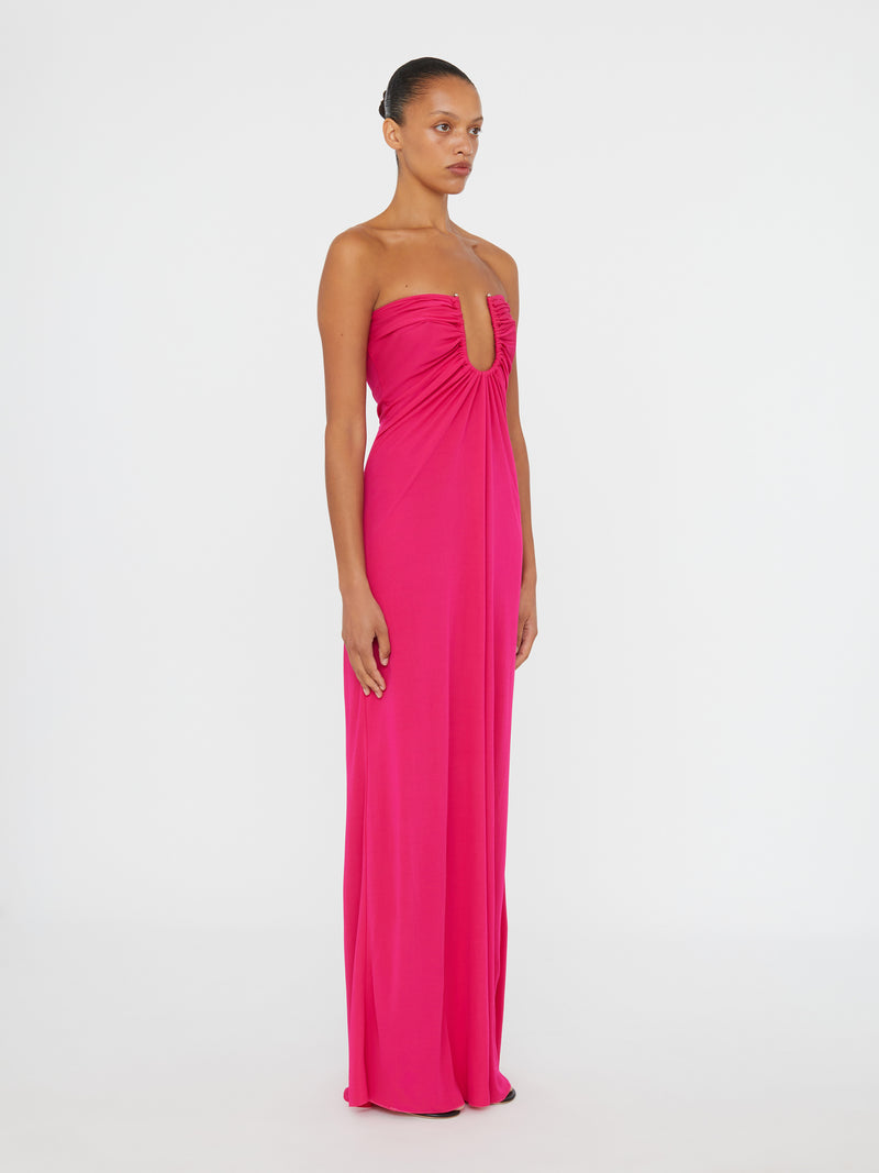 Arced Palm Strapless Dress - Image 3