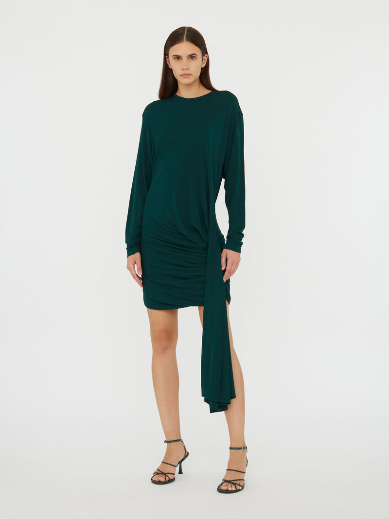 Side Cowl Drape Extension Dress - Image 3