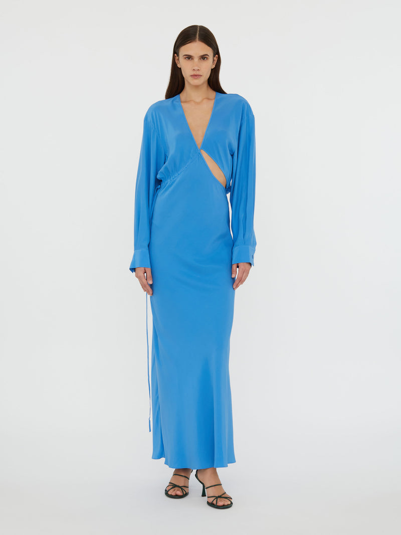 Crosscut Silk Long Sleeve Dress - Image 3