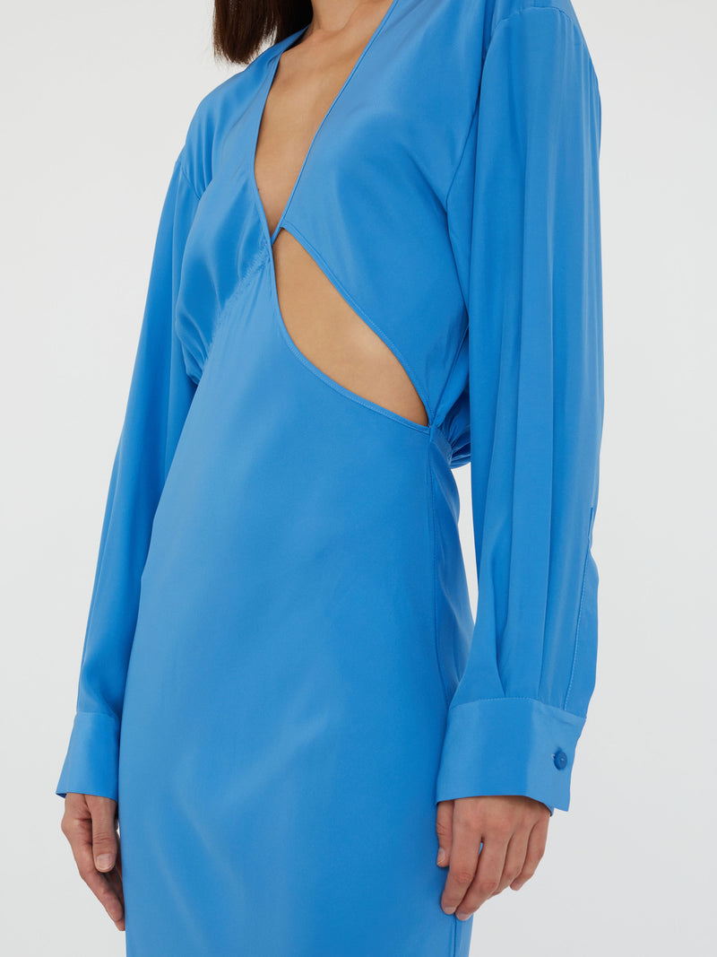 Crosscut Silk Long Sleeve Dress - Image 5