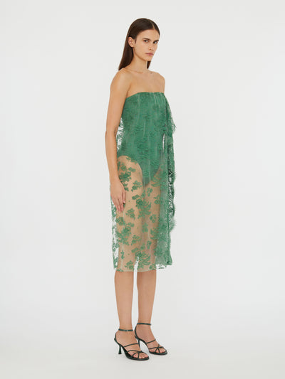 Floating Lace Strapless Dress