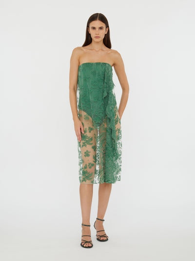 Floating Lace Strapless Dress