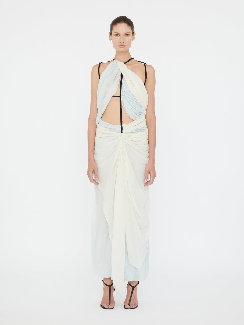 Latticed Lace Drape Torrent Dress