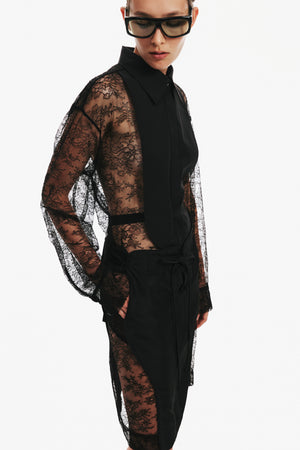 Lace Tux Shirt