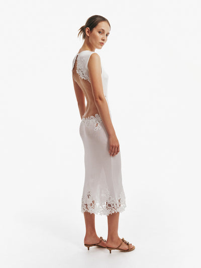 Hibiscus Embroidered Rib Dress
