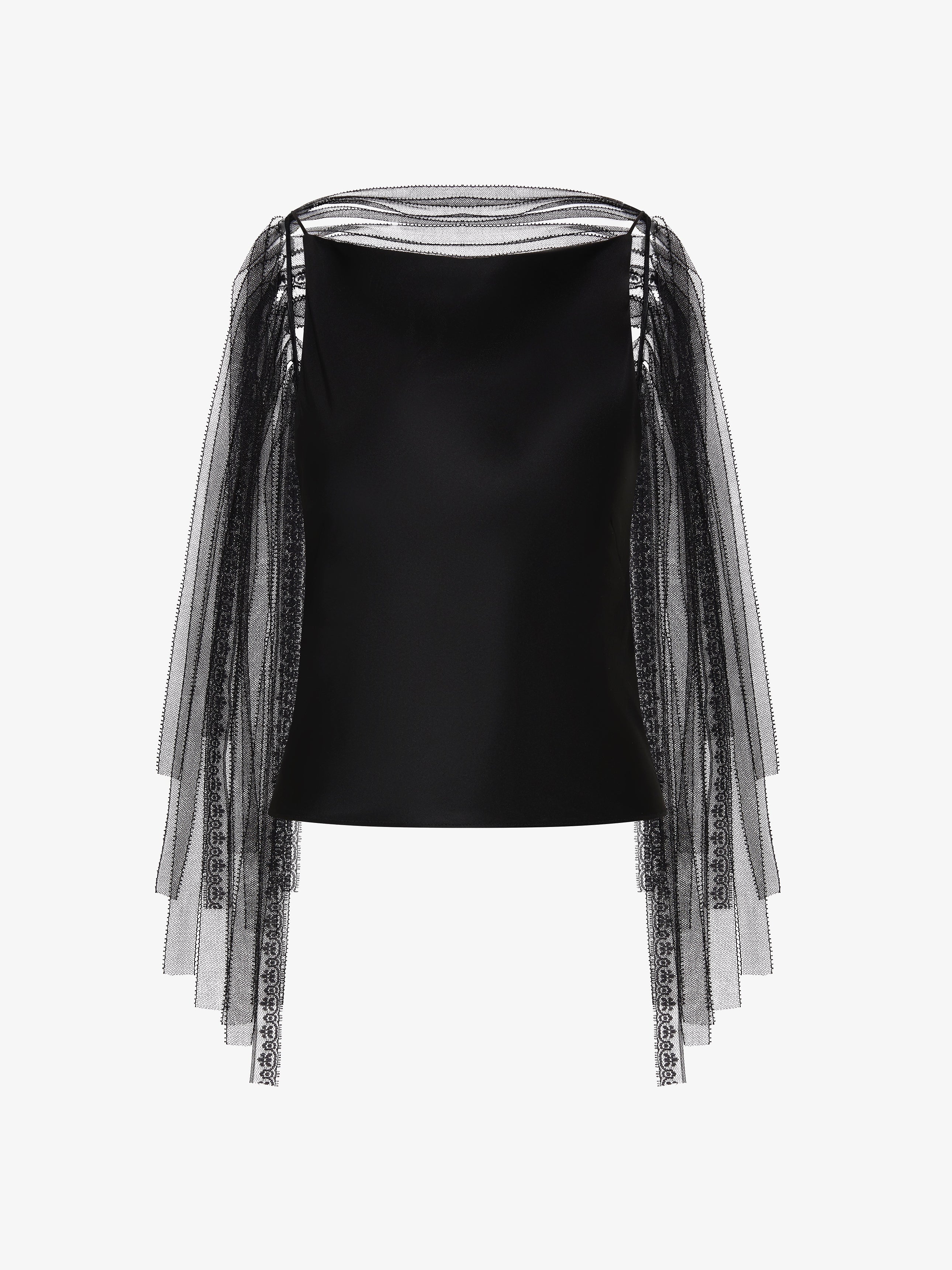Lattice Lace Silk Top