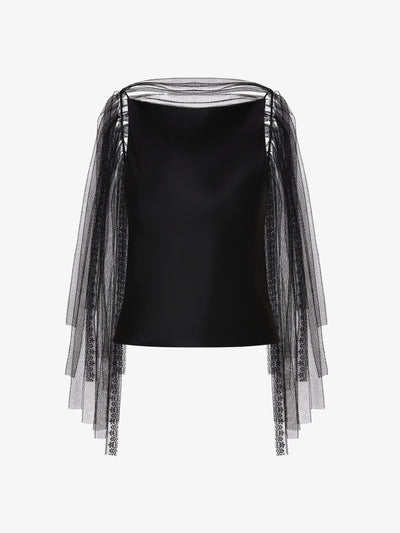 Lattice Lace Silk Top