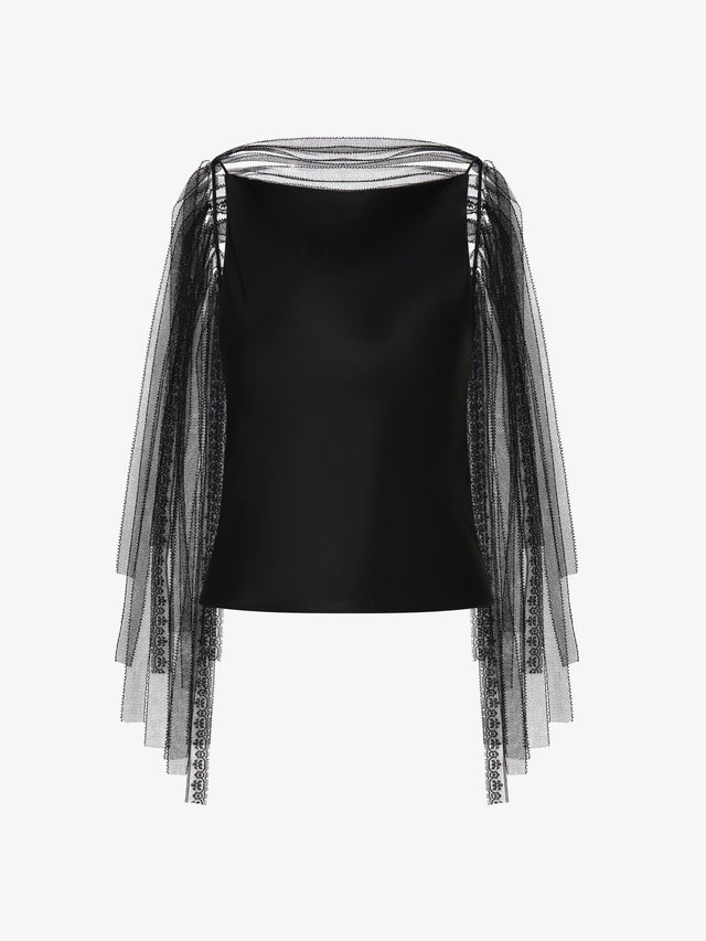 Lattice Lace Silk Top