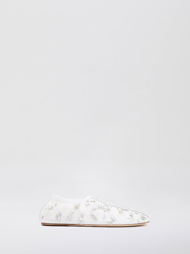 Frosted Beaded Mesh Flat