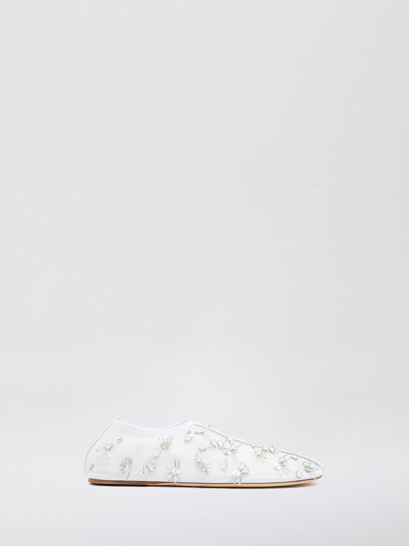 Frosted Beaded Mesh Flat