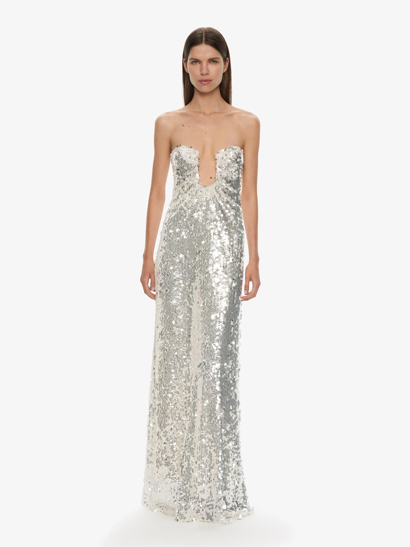 Opaline Arced Palm Strapless Dress - Image 1