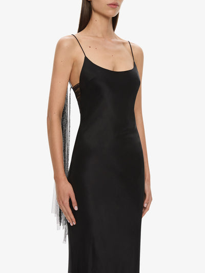Lattice Lace Silk Gown