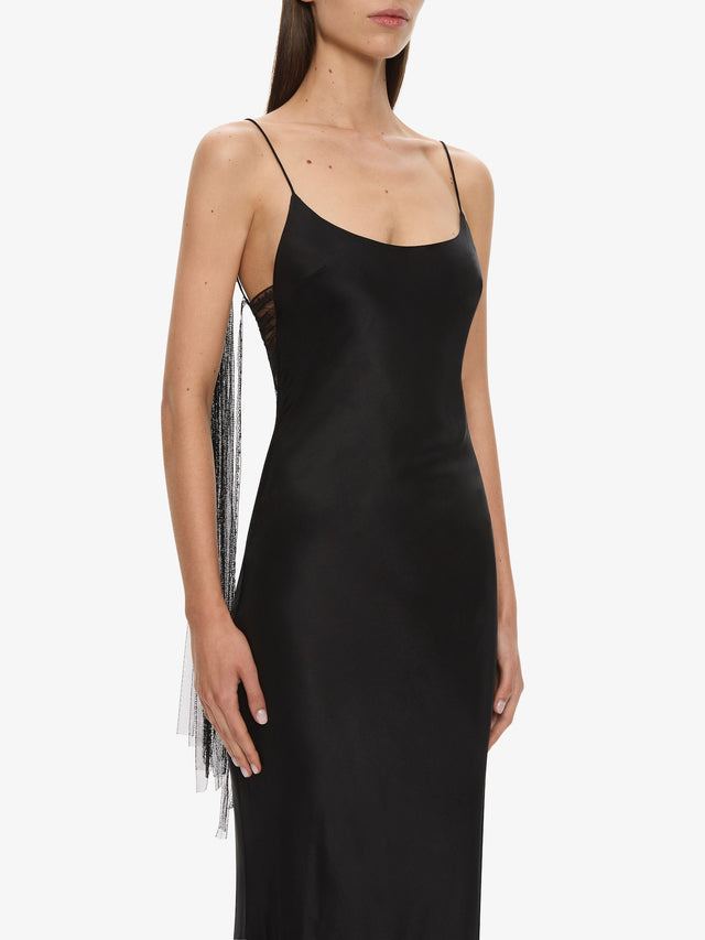 Lattice Lace Silk Gown