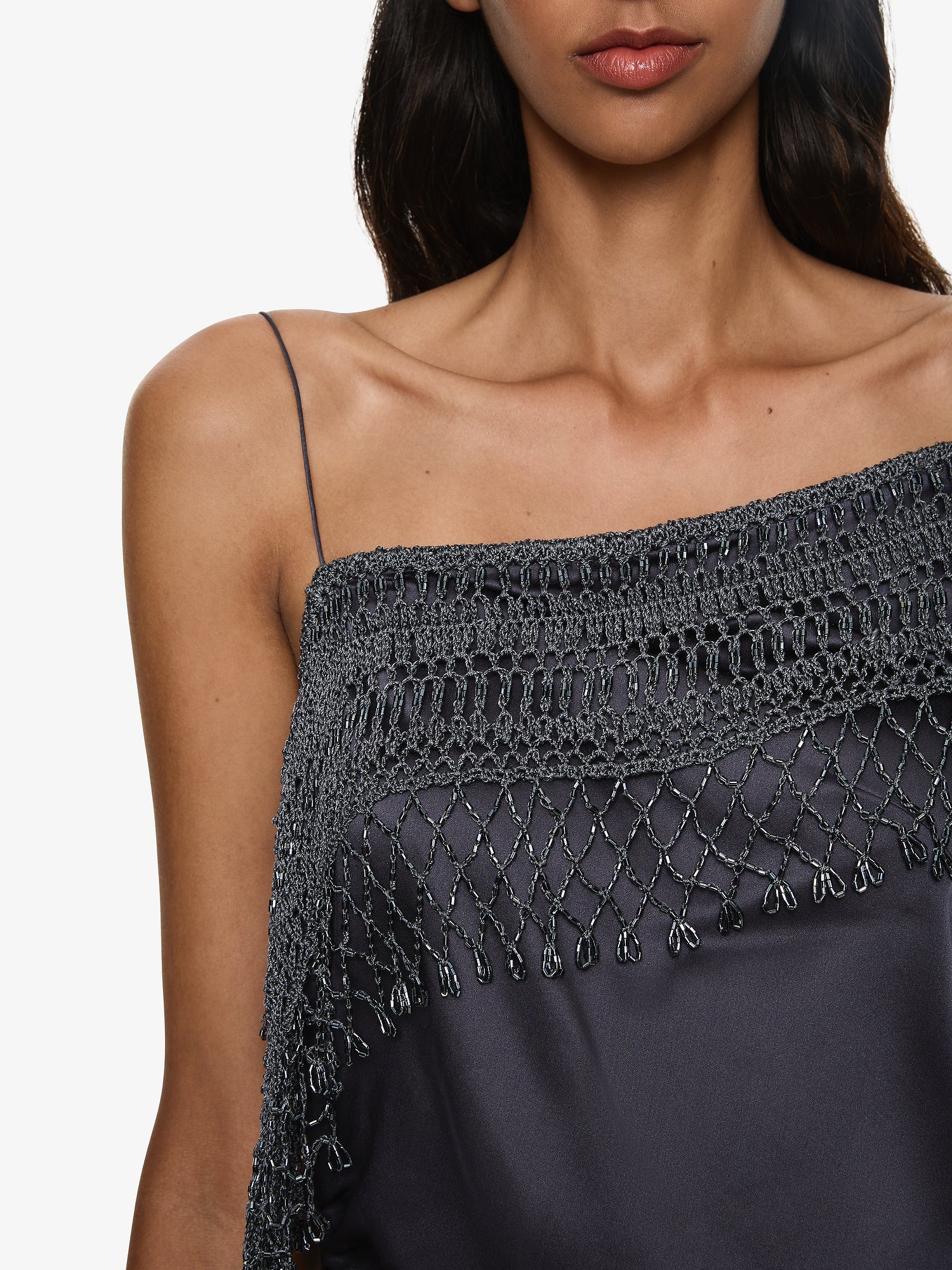 Droplet Bead Crochet Trimmed Cami Dress