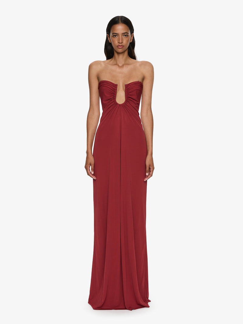Arced Palm Strapless Dress - Image 1