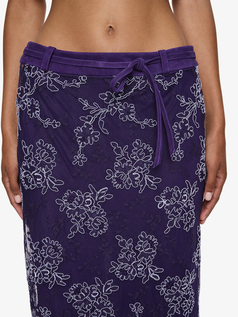 Iris Lace Suede Belted Skirt - Image 5