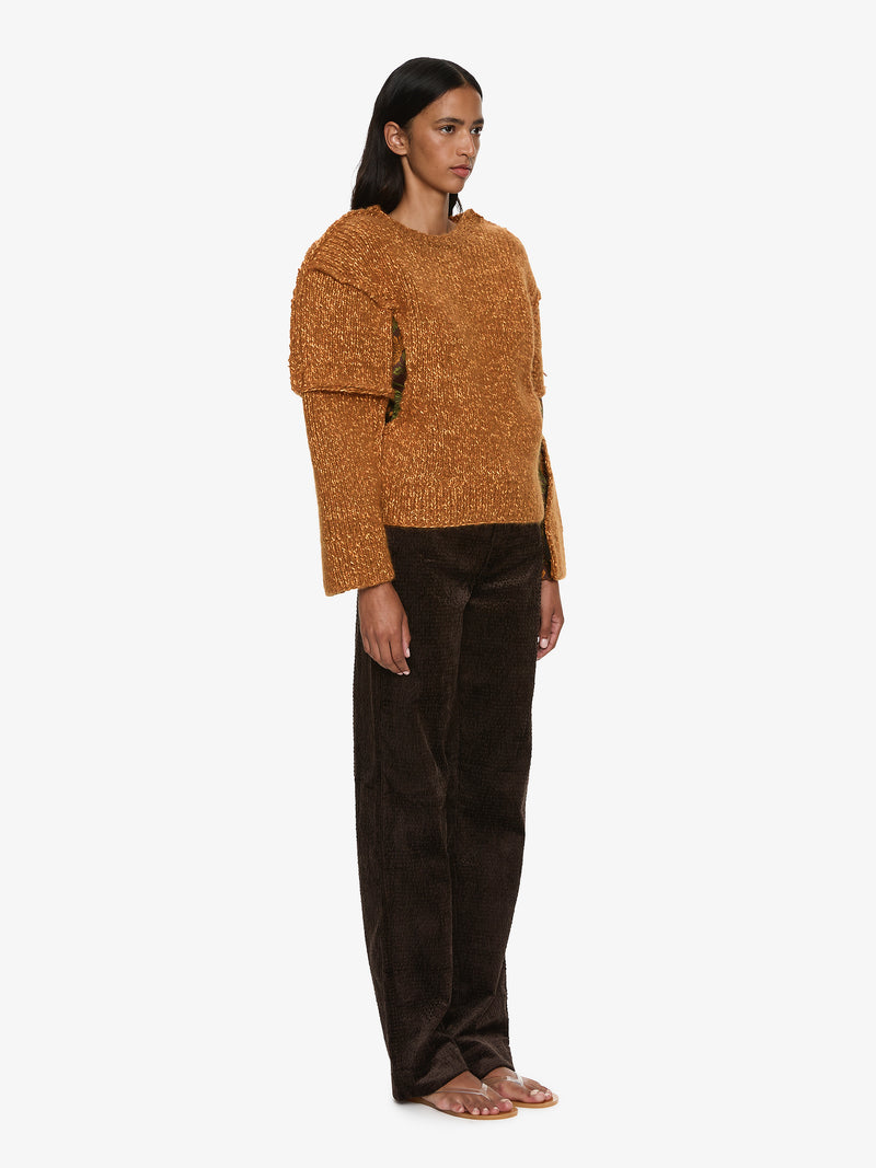 Deconstructed Brocade Knit Sweater - Image 4