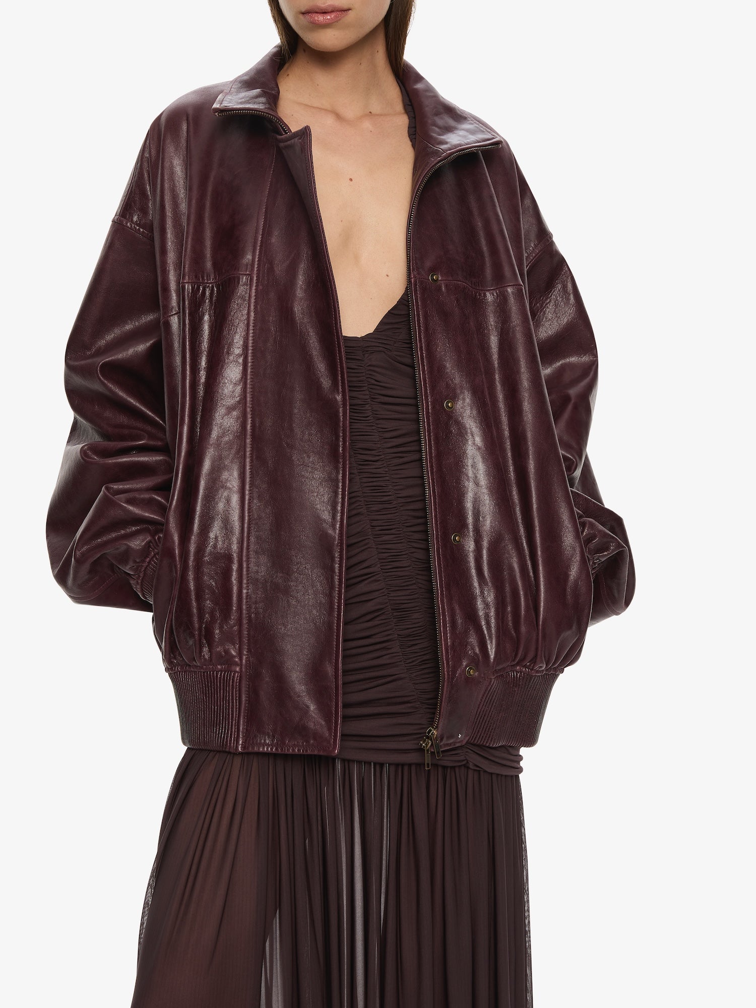 Devon Leather Bomber Jacket