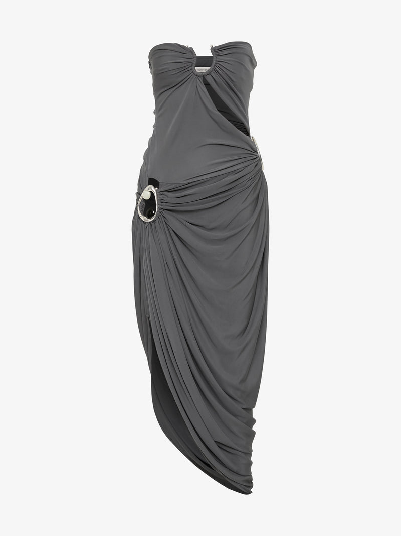 Orica Crystal Ruched Jersey Strapless Dress - Image 5