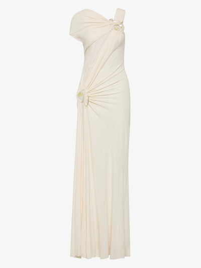 Veer Spiral Crystal Draped Jersey Dress