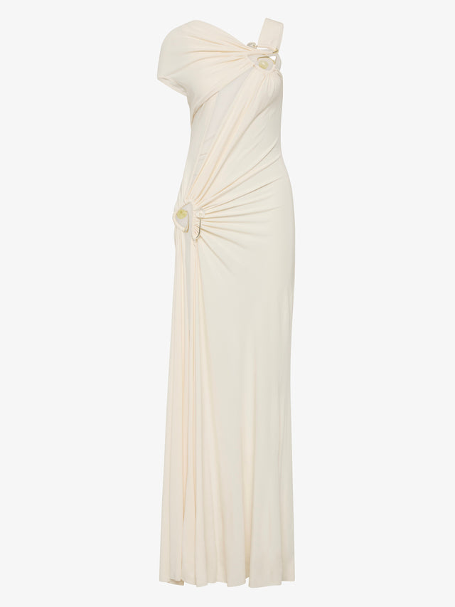 Veer Spiral Crystal Draped Jersey Dress