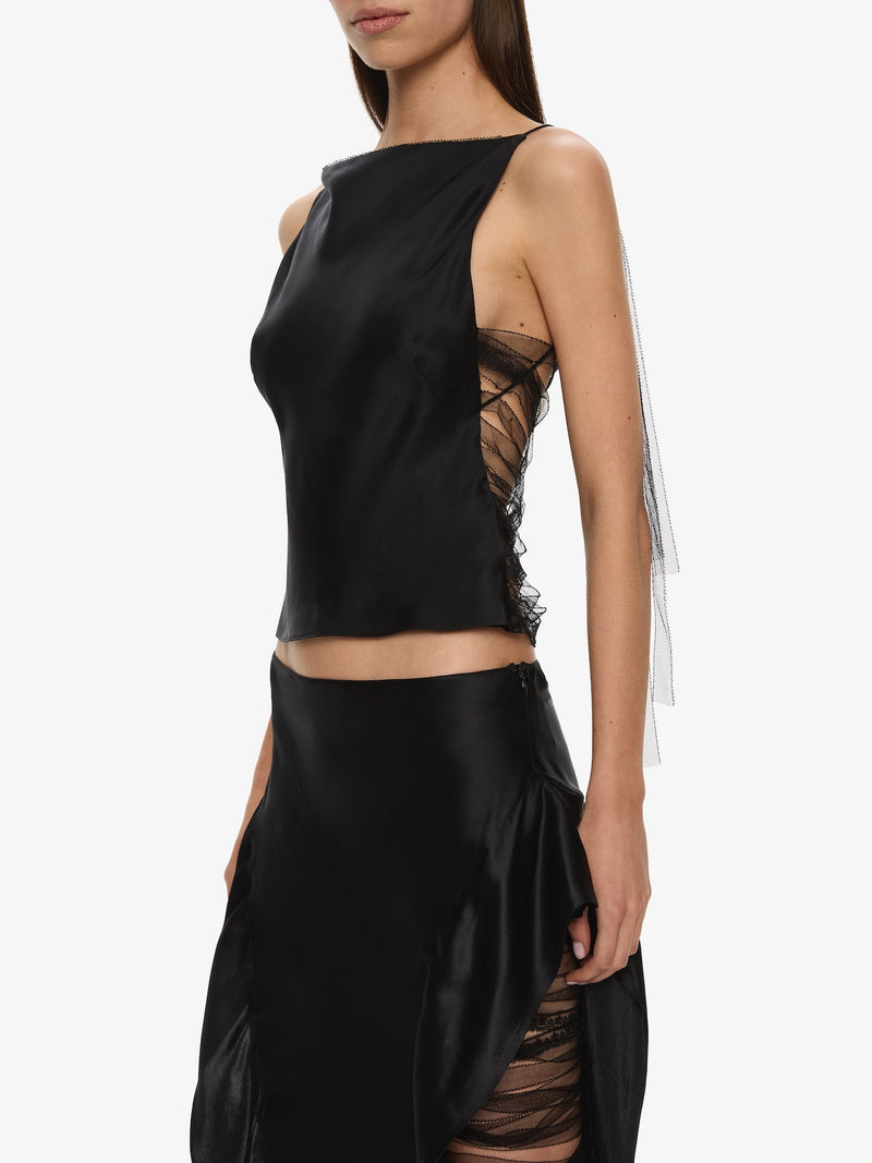 Lattice Lace Silk Top - Image 4