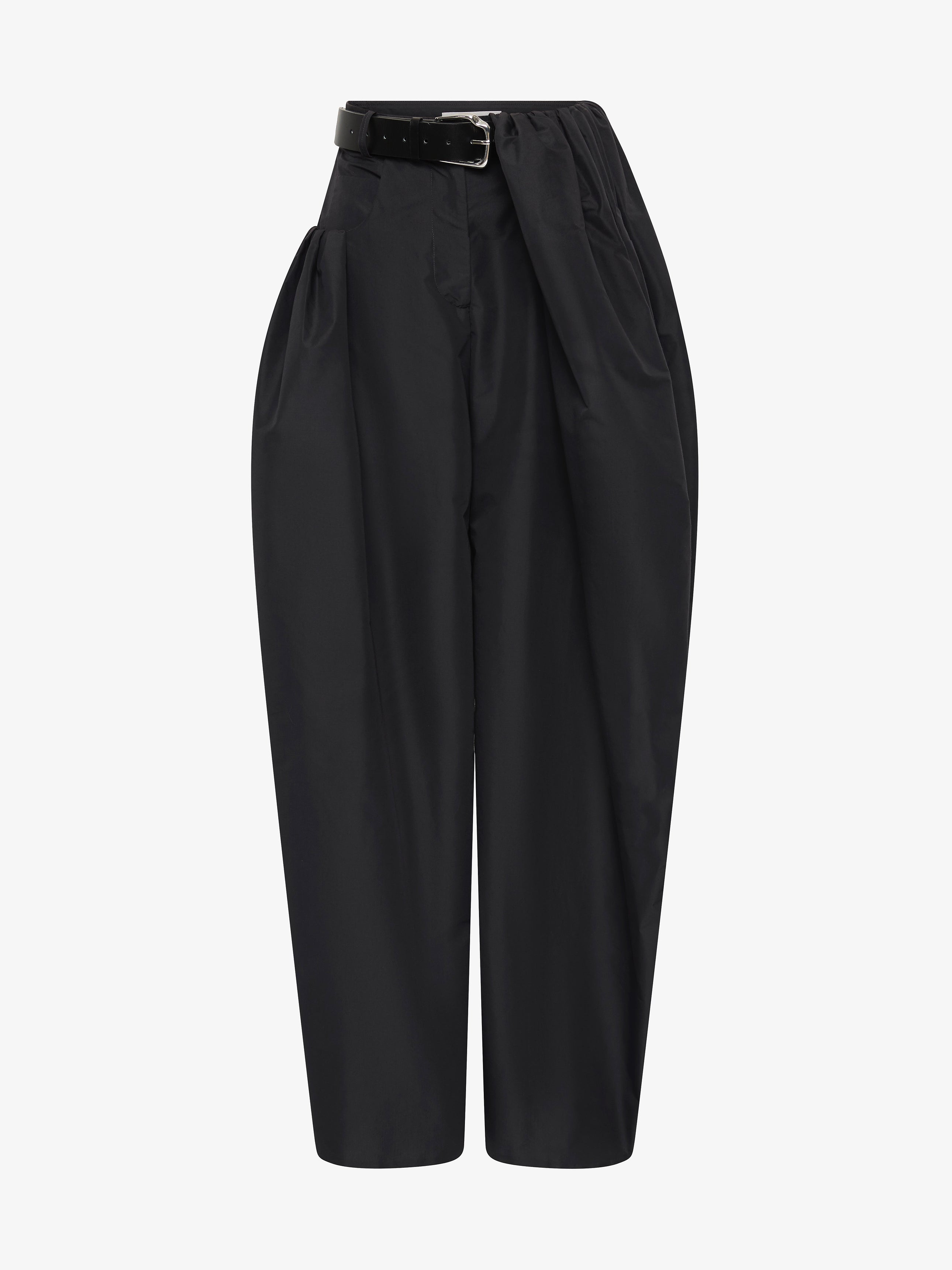 Cocoon Belted Taffeta Trouser