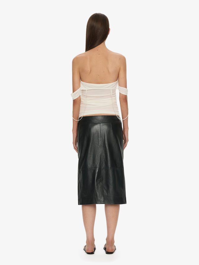 Hibiscus Embroidered Rib Foldover Cami