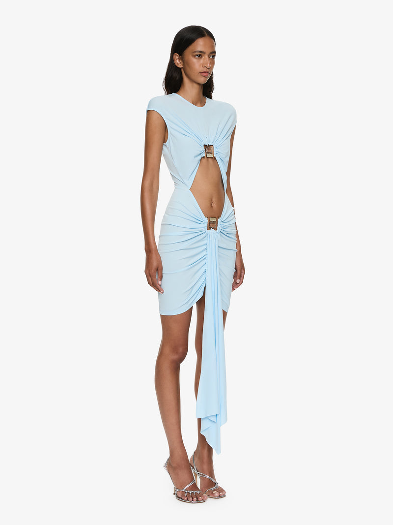 Bezel Quartz Disconnect Short Sleeve Mini Dress - Image 3