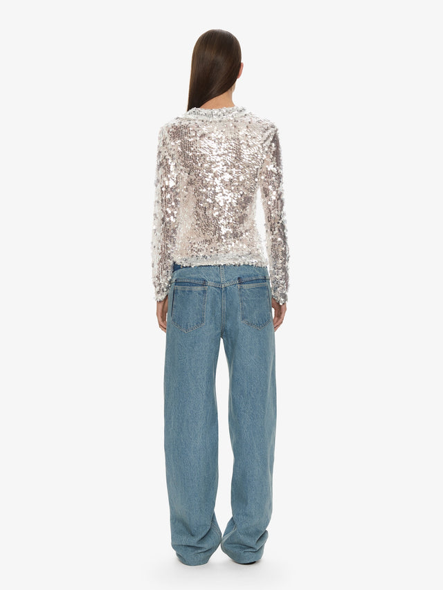 Opaline Sequin Long Sleeve Polo