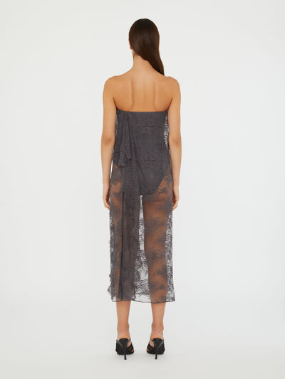 Floating Lace Strapless Dress