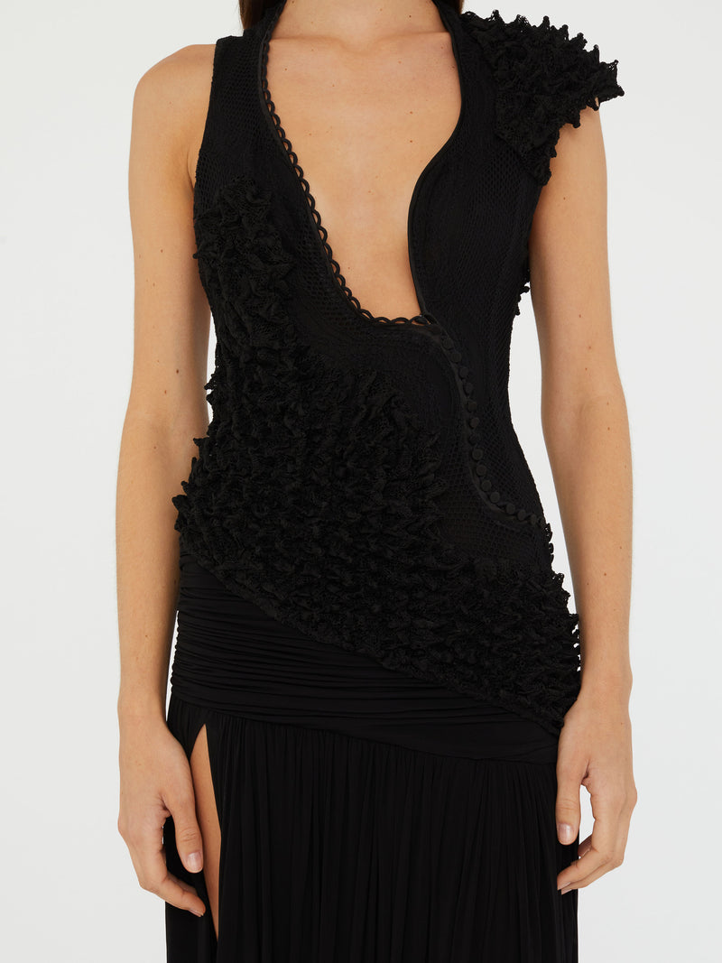 Vespertine Cutaway Lace Dress