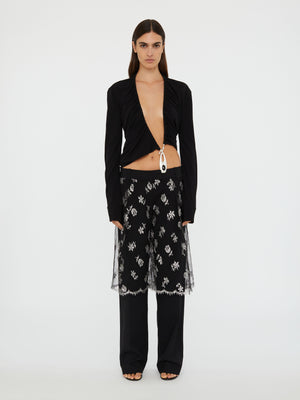Lace Sarong Wool Trouser