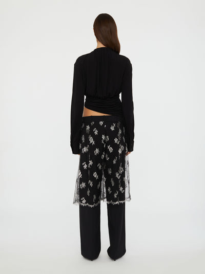 Lace Sarong Wool Trouser