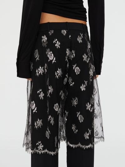 Lace Sarong Wool Trouser