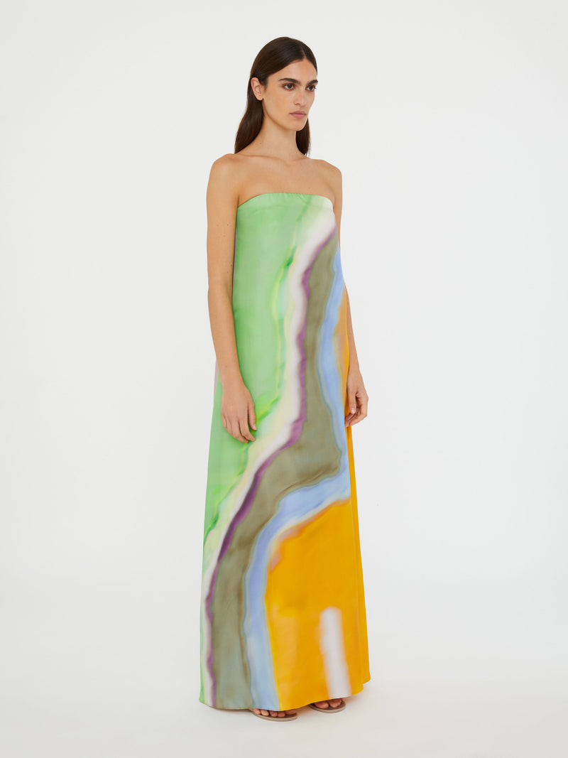 Aura Silk Strapless Dress - Image 4