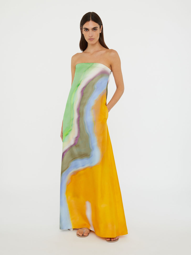 Aura Silk Strapless Dress - Image 2